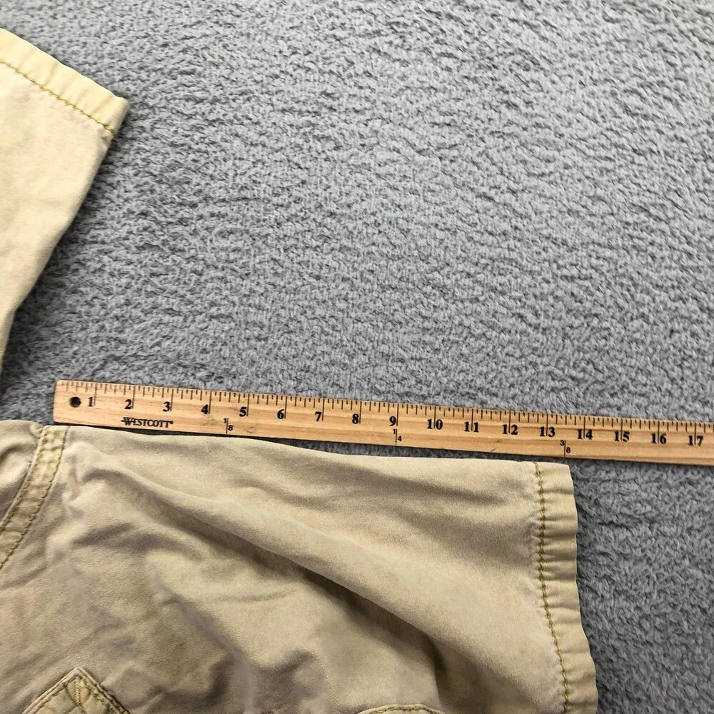 True Religion Shorts Mens 31 Beige Cargo Denim Relaxed Fit 12 Inseam Casual